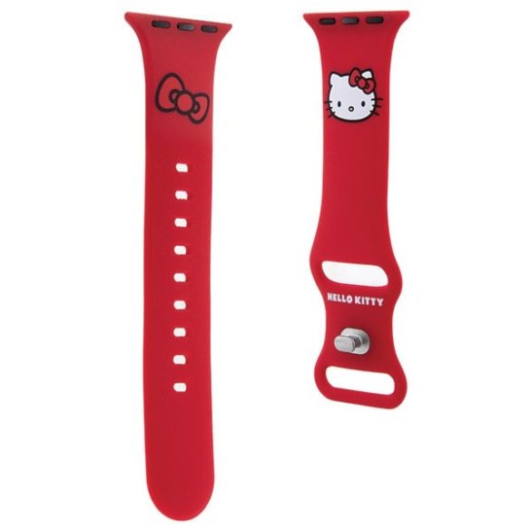 Hello Kitty óraszíj HKAWMSCHBLR Apple Watch 38/40/41mm piros szíj Szilikon Kitty Head szilikon