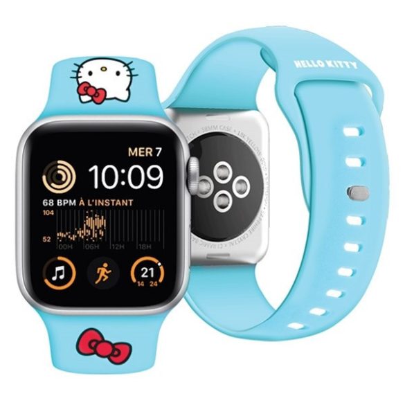 Hello Kitty óraszíj HKAWMSCHBLB Apple Watch 38/40/41mm kék szíj Szilikon Kitty Head