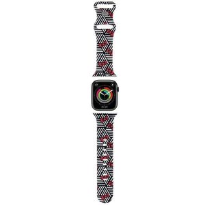 Hello Kitty óraszíj HKAWMSDIEZK Apple Watch 38/40/41mm fekete szíj szilikon masnik és csíkok