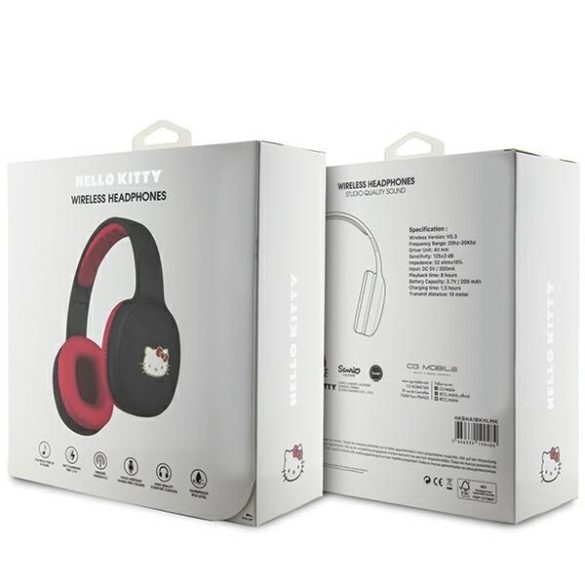 Hello Kitty HKBHA1BKHLMK Bluetooth fejhallgató - fekete