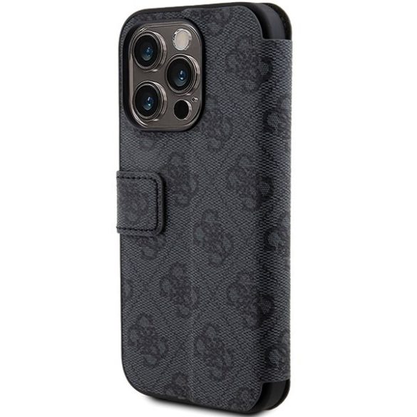 Guess GUBKP15X4GMGGR iPhone 15 Pro Max 6.7" szürke könyv 4G fém logó tok