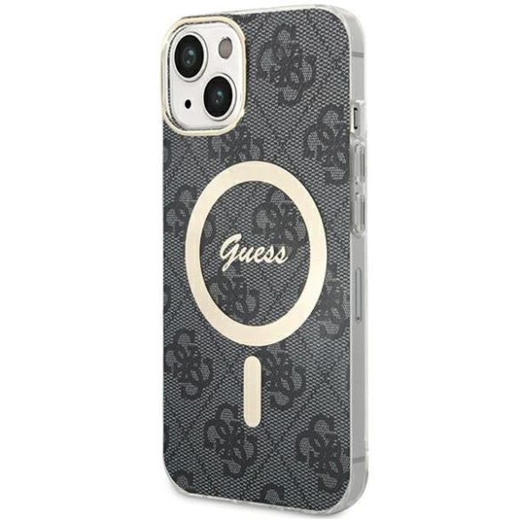 Guess GUHMP15SH4STK iPhone 15 / 14 / 13 6,1" fekete keménytok IML 4G MagSafe