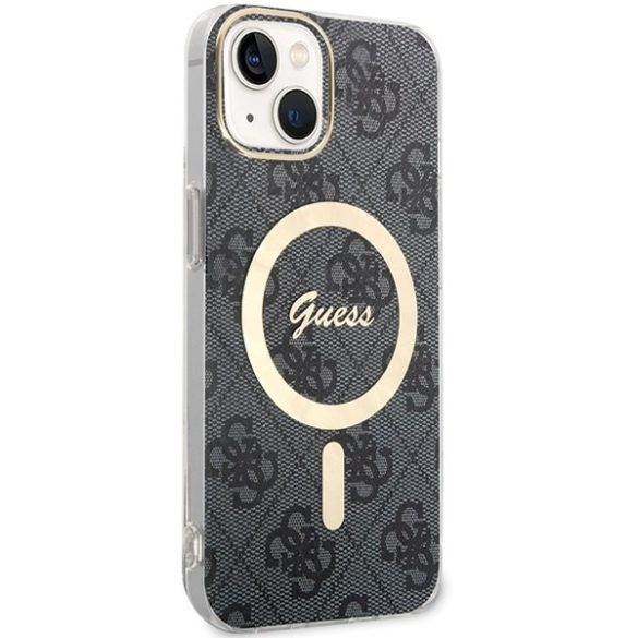 Guess GUHMP15SH4STK iPhone 15 / 14 / 13 6,1" fekete keménytok IML 4G MagSafe