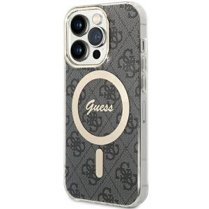 Guess GUHMP15LH4STK iPhone 15 Pro 6.1" fekete keménytok IML 4G MagSafe