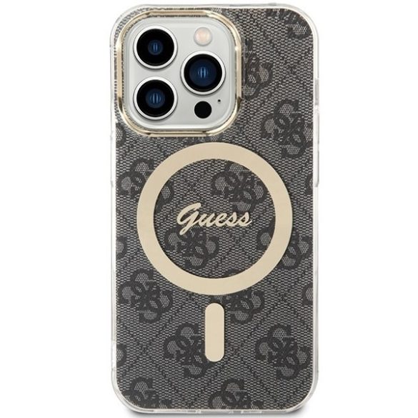 Guess GUHMP15LH4STK iPhone 15 Pro 6.1" fekete keménytok IML 4G MagSafe