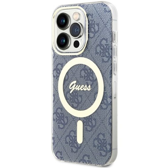 Guess GUHMP15LH4STB iPhone 15 Pro 6.1" kék keménytok IML 4G MagSafe