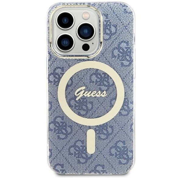 Guess GUHMP15LH4STB iPhone 15 Pro 6.1" kék keménytok IML 4G MagSafe