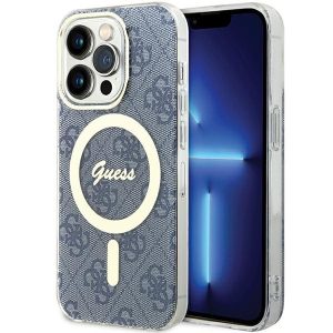 Guess GUHMP15XH4STB iPhone 15 Pro Max 6.7" kék keménytok IML 4G MagSafe