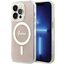   Guess GUHMP15LH4STP iPhone 15 Pro 6.1" rózsaszín keménytok IML 4G MagSafe