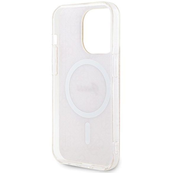 Guess GUHMP15LH4STP iPhone 15 Pro 6.1" rózsaszín keménytok IML 4G MagSafe