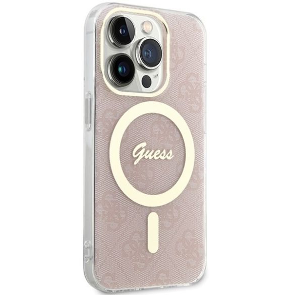 Guess GUHMP15XH4STP iPhone 15 Pro Max 6.7" rózsaszín keménytok IML 4G MagSafe
