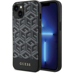 Guess GUHMP15SHGCFSEK iPhone 15 / 14 / 13 6.1" fekete keménytok GCube csíkos MagSafe