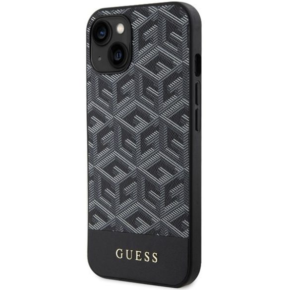 Guess GUHMP15SHGCFSEK iPhone 15 / 14 / 13 6.1" fekete keménytok GCube csíkos MagSafe