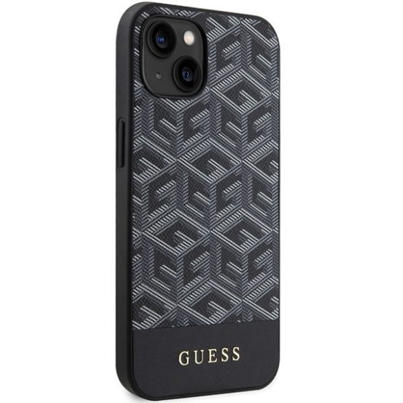 Guess GUHMP15SHGCFSEK iPhone 15 / 14 / 13 6.1" fekete keménytok GCube csíkos MagSafe