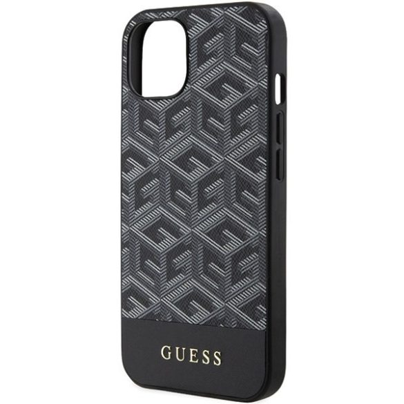 Guess GUHMP15SHGCFSEK iPhone 15 / 14 / 13 6.1" fekete keménytok GCube csíkos MagSafe