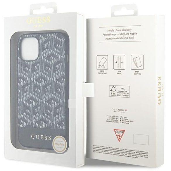 Guess GUHMP15SHGCFSEK iPhone 15 / 14 / 13 6.1" fekete keménytok GCube csíkos MagSafe