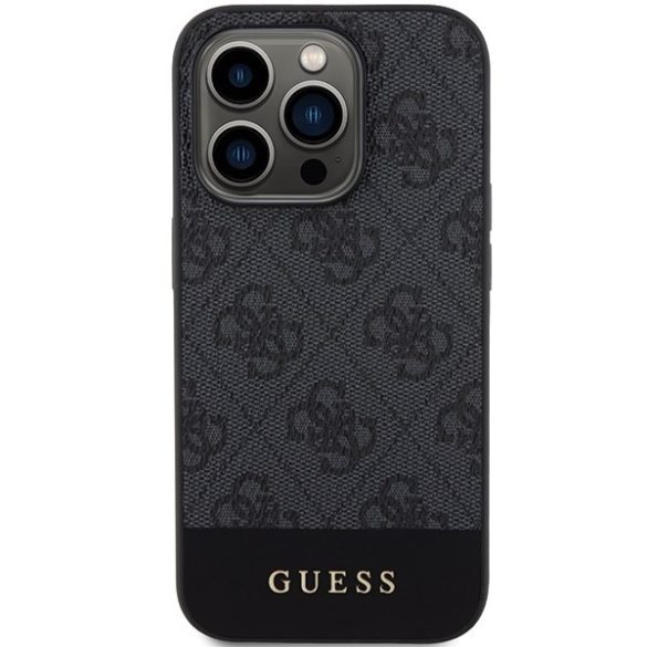 Guess GUHCP15LG4GLGR iPhone 15 Pro 6.1" szürke keménytok 4G Stripe kollekció