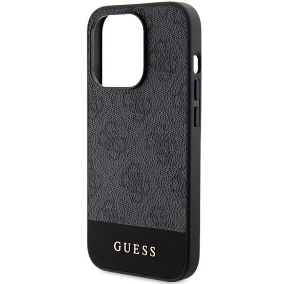 Guess GUHCP15LG4GLGR iPhone 15 Pro 6.1" szürke keménytok 4G Stripe kollekció