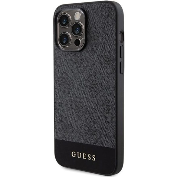 Guess GUHCP15XG4GLGR iPhone 15 Pro Max 6.7" szürke keménytok 4G Stripe kollekció