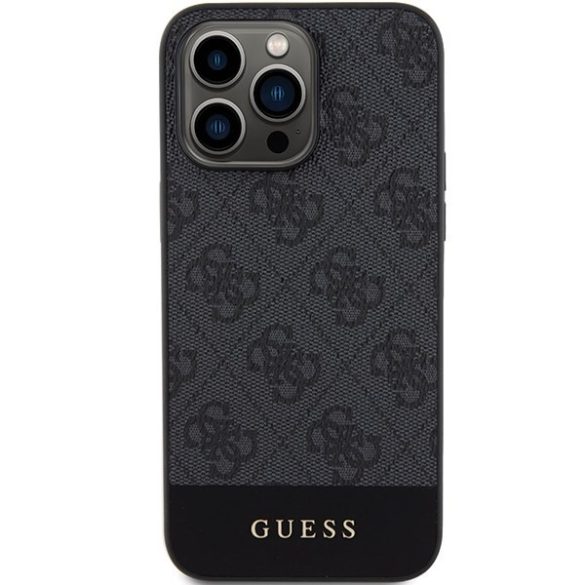 Guess GUHCP15XG4GLGR iPhone 15 Pro Max 6.7" szürke keménytok 4G Stripe kollekció