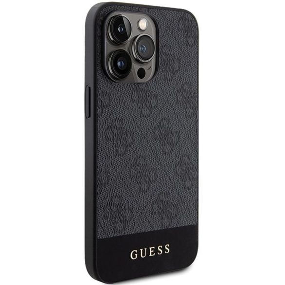 Guess GUHCP15XG4GLGR iPhone 15 Pro Max 6.7" szürke keménytok 4G Stripe kollekció