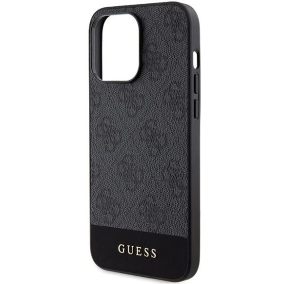 Guess GUHCP15XG4GLGR iPhone 15 Pro Max 6.7" szürke keménytok 4G Stripe kollekció