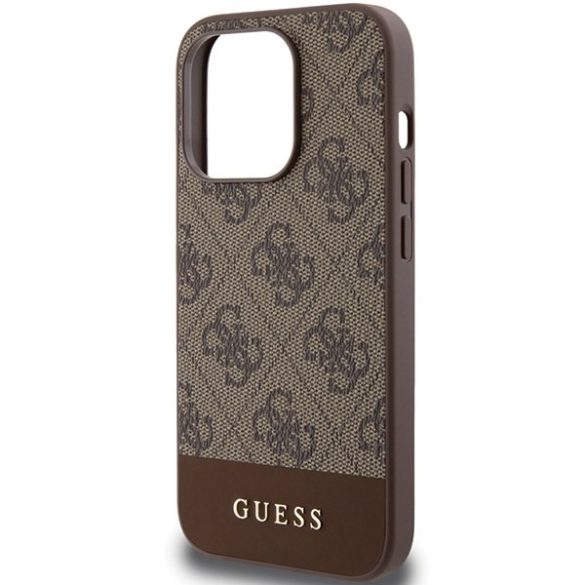 Guess GUHCP15LG4GLBR iPhone 15 Pro 6.1" barna keménytok 4G Stripe kollekció