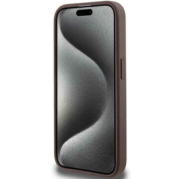 Guess GUHCP15XG4GLBR iPhone 15 Pro Max 6.7" barna keménytok 4G Stripe kollekció