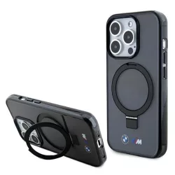   BMW BMHMP15LURSK iPhone 15 Pro 6.1" fekete keménytok gyűrűs állvány M Collection MagSafe