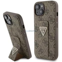   Guess GUHCP15SPGS4TDW iPhone 15 6.1" barna keménytok Grip Stand 4G Triangle Strass