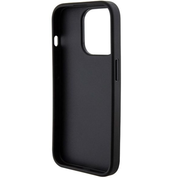 Guess GUHCP15LPGSSADK iPhone 15 Pro 6.1" fekete keménytok Grip Stand 4G saffiano Strass