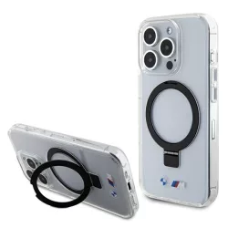   BMW BMHMP15LURST iPhone 15 Pro 6.1" átlátszó keménytok gyűrűs állvány M Collection MagSafe