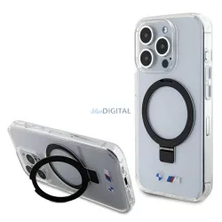   BMW BMHMP15LURST iPhone 15 Pro 6.1" átlátszó keménytok gyűrűs állvány M Collection MagSafe
