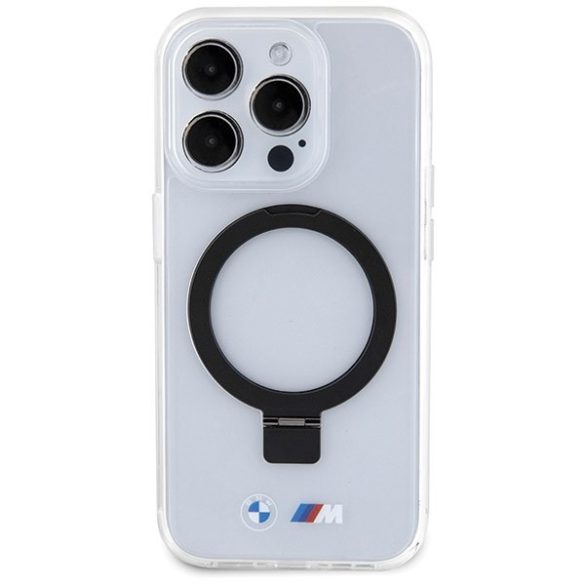 BMW BMHMP15XURST iPhone 15 Pro Max 6.7" átlátszó keménytok gyűrűs állvánnyal M Collection MagSafe