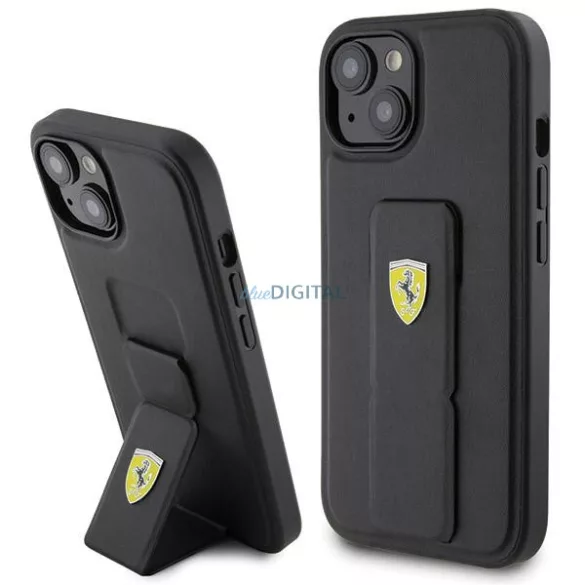 Ferrari FEHCP15SGSPSPSIK iPhone 15 6.1" fekete keménytok markolat állvány fém logó