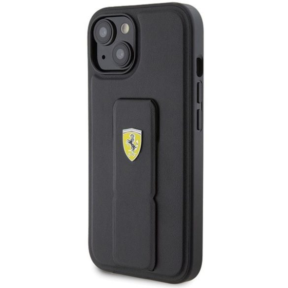 Ferrari FEHCP15SGSPSPSIK iPhone 15 / 14 / 13 6.1" fekete keménytok markolat állvány fém logó