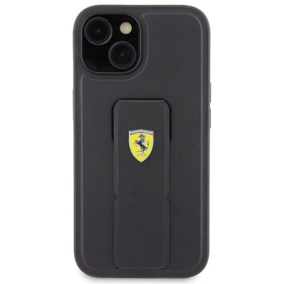 Ferrari FEHCP15SGSPSPSIK iPhone 15 / 14 / 13 6.1" fekete keménytok markolat állvány fém logó