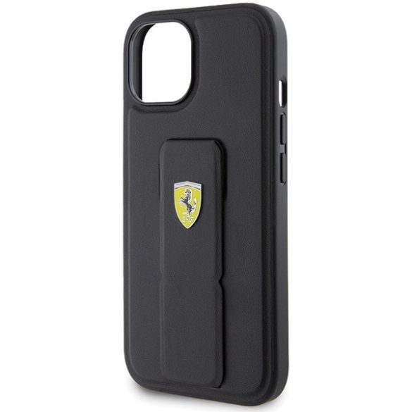 Ferrari FEHCP15SGSPSPSIK iPhone 15 / 14 / 13 6.1" fekete keménytok markolat állvány fém logó