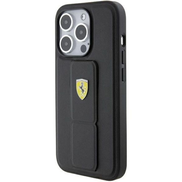 Ferrari FEHCP15LGSPSPSIK iPhone 15 Pro 6.1" fekete/arany keménytok tartó állvány