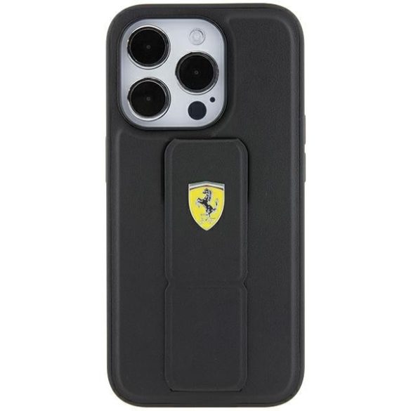 Ferrari FEHCP15LGSPSPSIK iPhone 15 Pro 6.1" fekete/arany keménytok tartó állvány