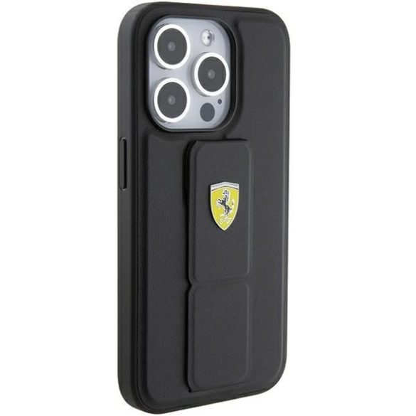 Ferrari FEHCP15LGSPSPSIK iPhone 15 Pro 6.1" fekete/arany keménytok tartó állvány