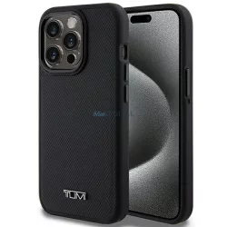   Tumi TUHMP15LRBAK Leather Ballistic Pattern MagSafe-kompatibilis tok iPhone 15 Pro - fekete