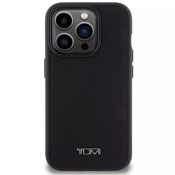 Tumi TUHMP15LRBAK Leather Ballistic Pattern MagSafe-kompatibilis tok iPhone 15 Pro - fekete