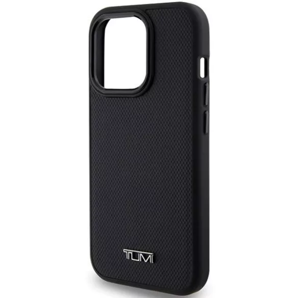 Tumi TUHMP15LRBAK Leather Ballistic Pattern MagSafe-kompatibilis tok iPhone 15 Pro - fekete