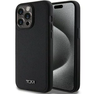 Tumi TUHMP15XRBAK Leather Ballistic Pattern MagSafe-kompatibilis tok iPhone 15 Pro Max - fekete