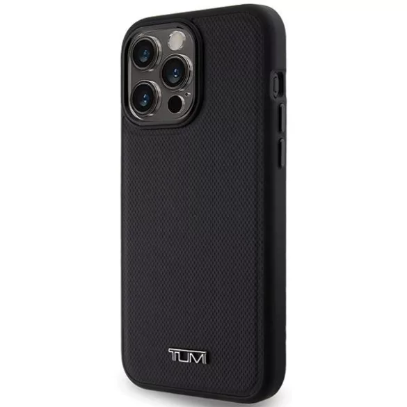 Tumi TUHMP15XRBAK Leather Ballistic Pattern MagSafe-kompatibilis tok iPhone 15 Pro Max - fekete