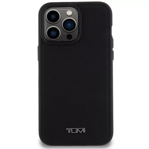 Tumi TUHMP15XRBAK Leather Ballistic Pattern MagSafe-kompatibilis tok iPhone 15 Pro Max - fekete