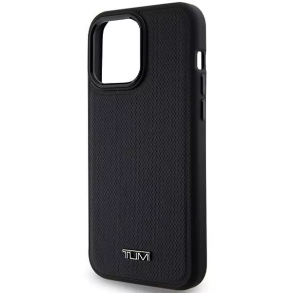 Tumi TUHMP15XRBAK Leather Ballistic Pattern MagSafe-kompatibilis tok iPhone 15 Pro Max - fekete