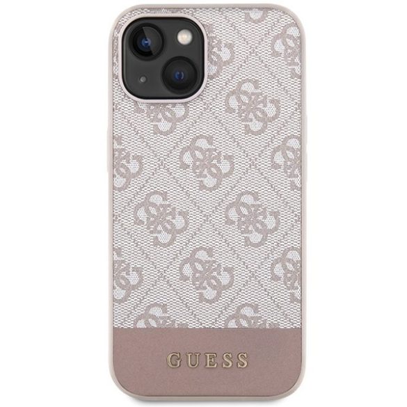 Guess GUHCP15SG4GLPI iPhone 15 / 14 / 13 6.1" rózsaszín keménytok 4G Stripe kollekció