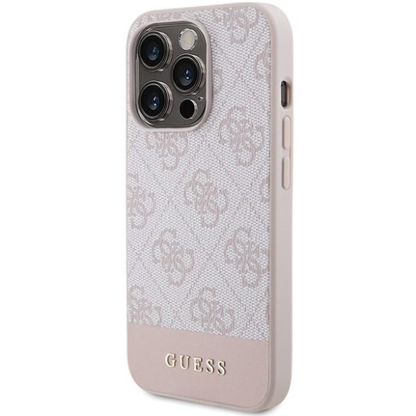 Guess GUHCP15LG4GLPI iPhone 15 Pro 6.1" rózsaszín keménytok 4G Stripe kollekció